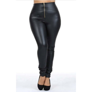 Curvy faux leather pants top